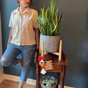 Pastel plaid short sleeve button up